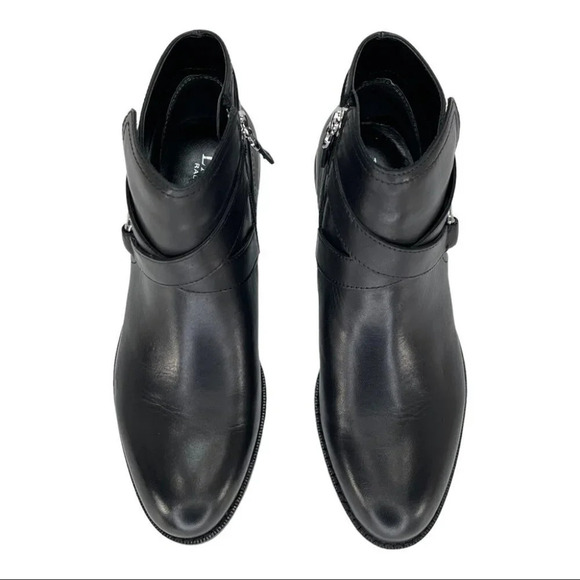 Lauren Ralph Lauren Hermione Black Leather Womens Ankle Boots Size 5B - Picture 7 of 13